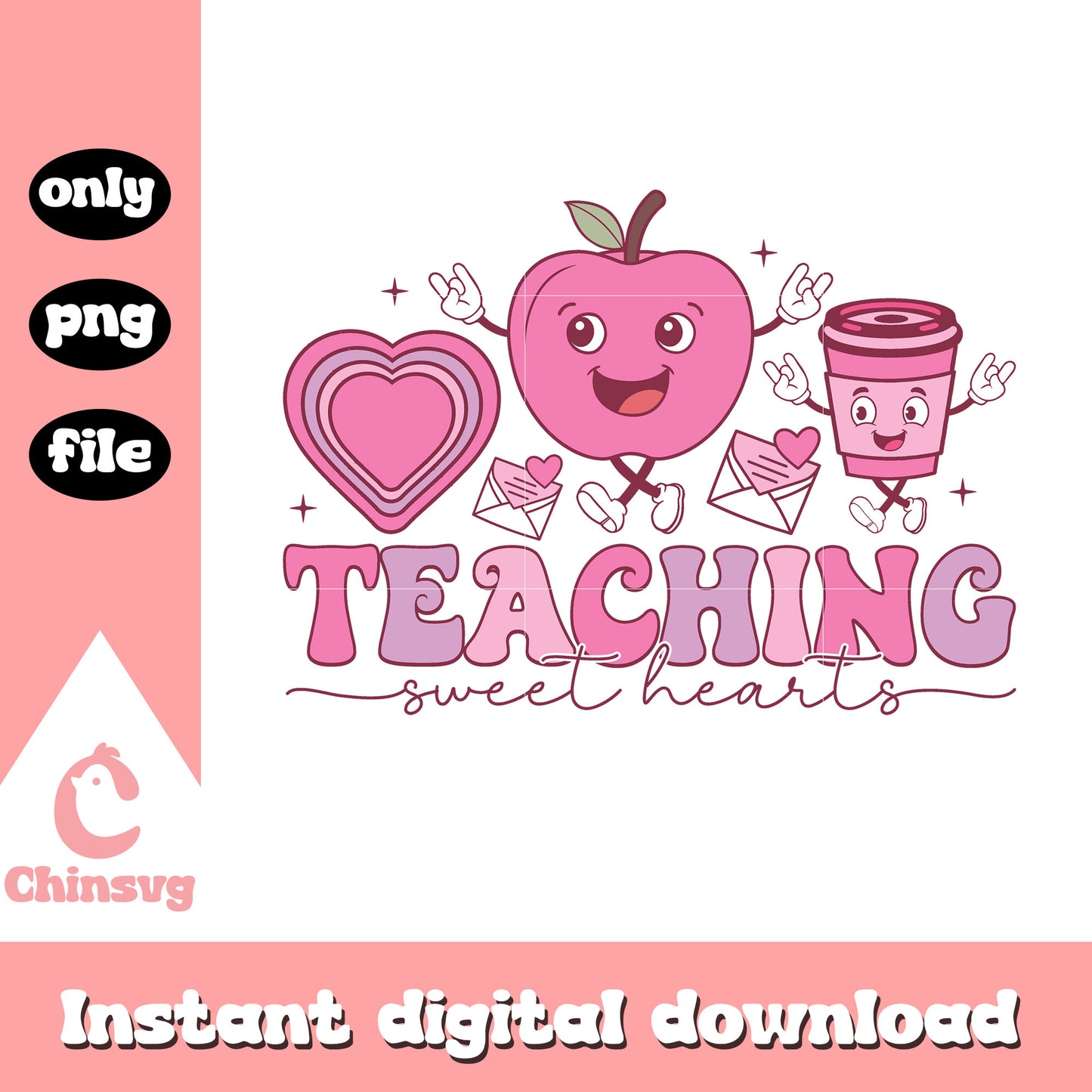 Apple heart coffee valentine png, valentine's day coffee png