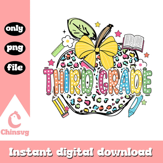 Apple third grade design png, welcome back to school png