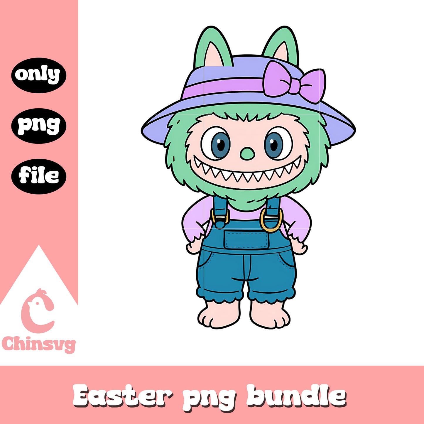 Aqua green farmer labubu cute doll png, labubu green color png