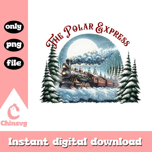 Arctic train during christmas png, christmas in train​ png