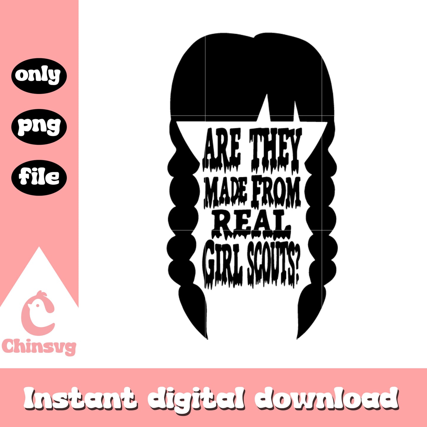 Are they made from real girl scouts png, wednesday addams hair png