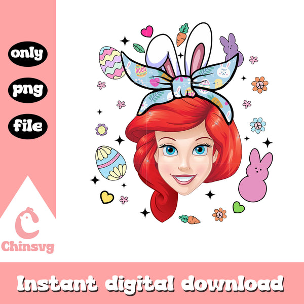 Ariel princess easter bunny ears png, easter day png, princess png ...