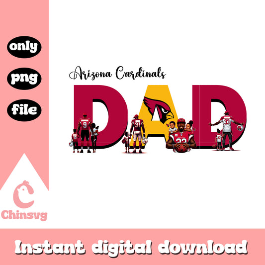 Arizona Cardinals dad fan club design png, nfl Arizona Cardinals png