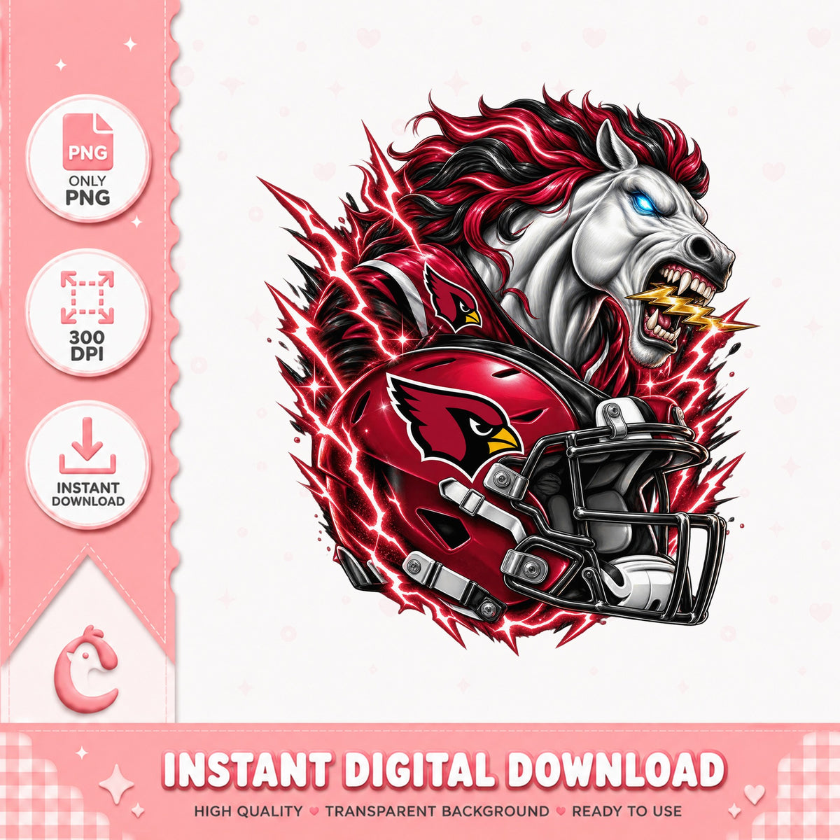 Arizona Cardinals Horse PNG, NFL Football Helmet, Clipart PNG