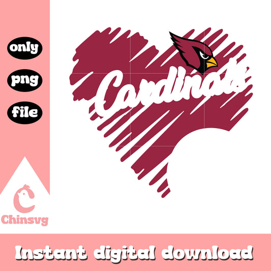 Arizona cardinals heart shaped football logo svg, arizona cardinals sticker svg
