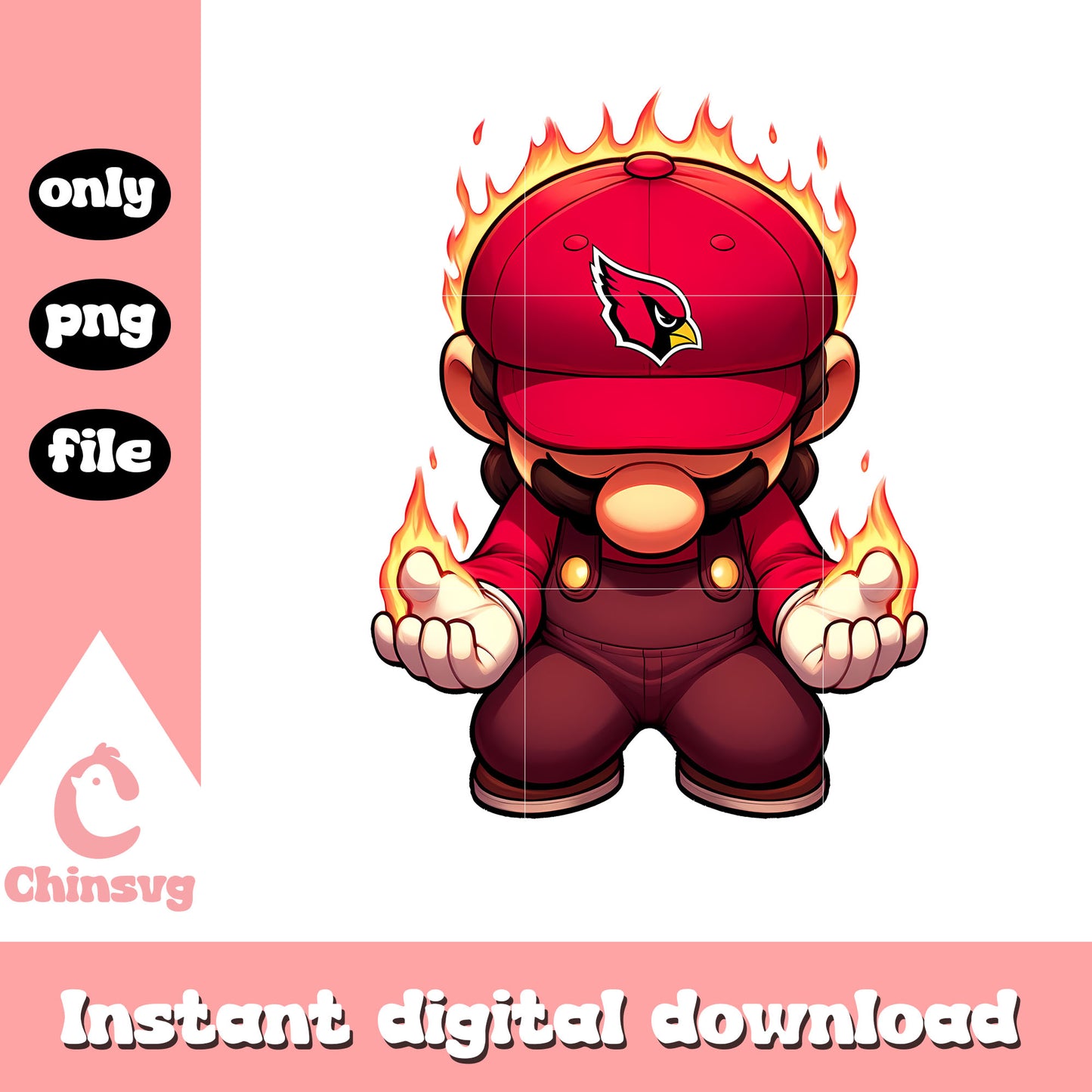 Arizona cardinals mario red png, arizona cardinals football​​​ png