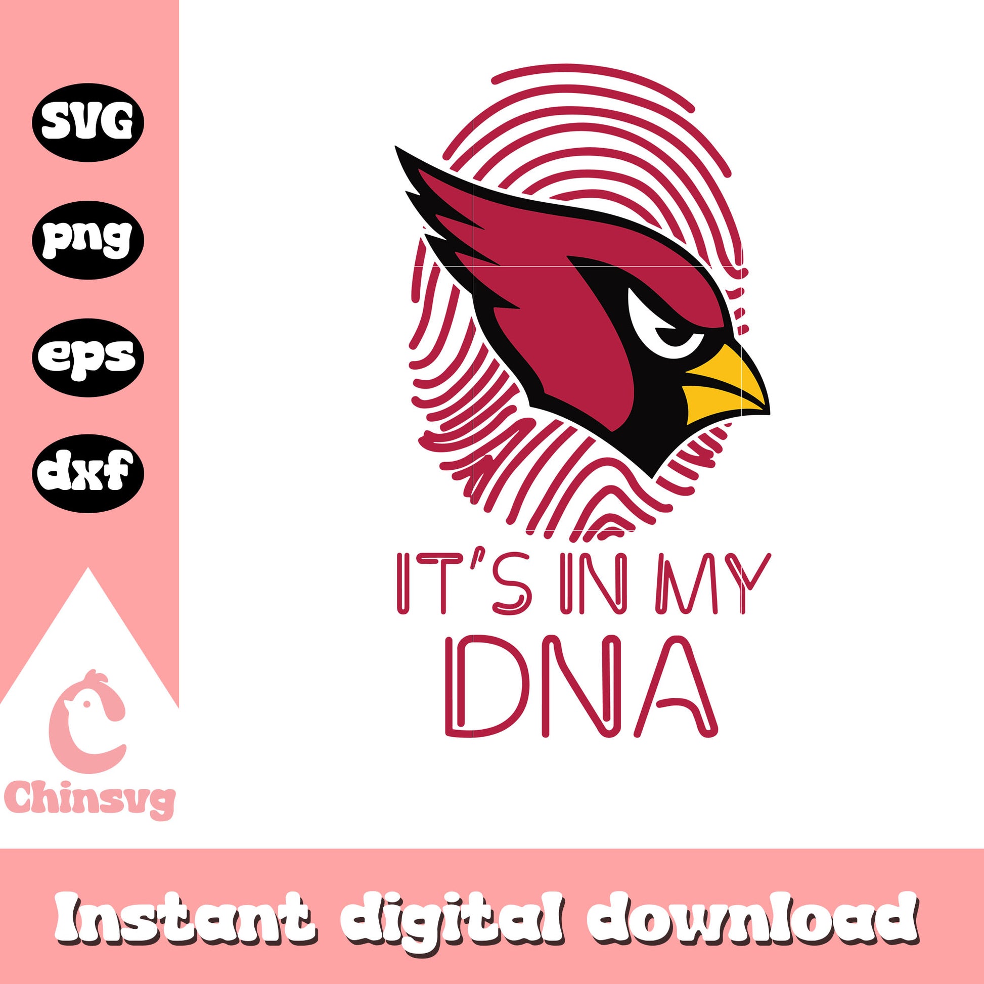Arizona cardinals nfl football it's in my dna svg, arizona cardinals football team svg