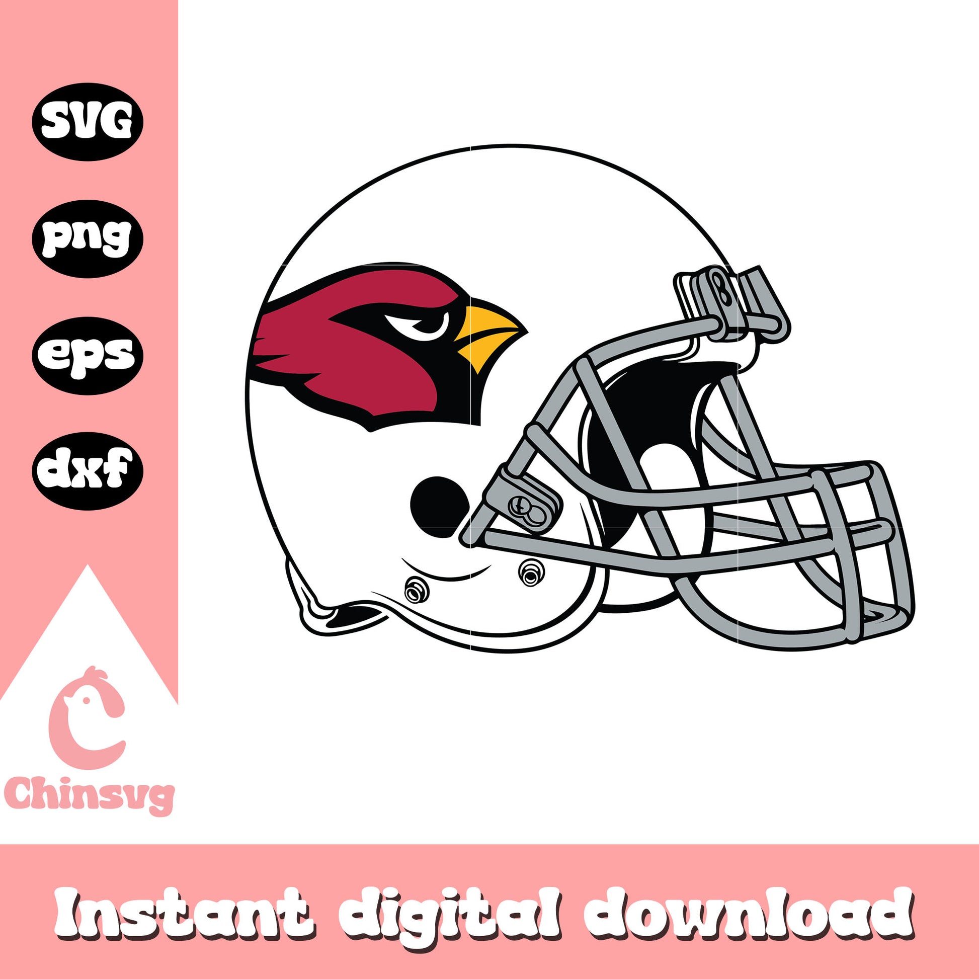 Arizona cardinals nfl team helmet design svg, arizona cardinals white helmet svg