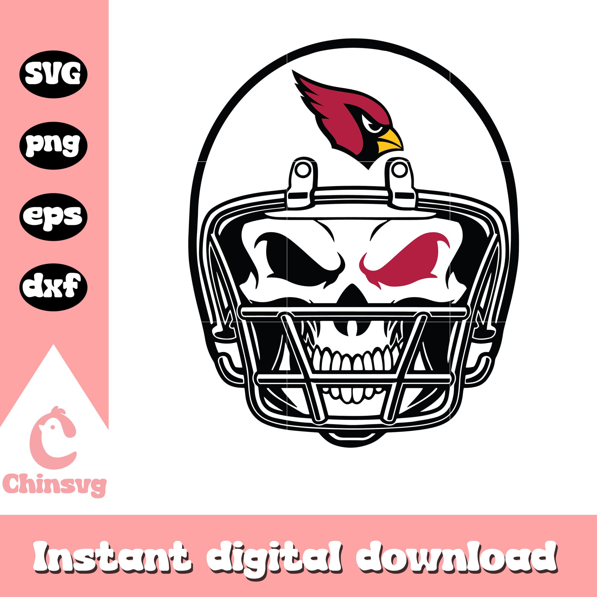 Arizona cardinals nfl team skull helmet svg, arizona cardinals helmet svg