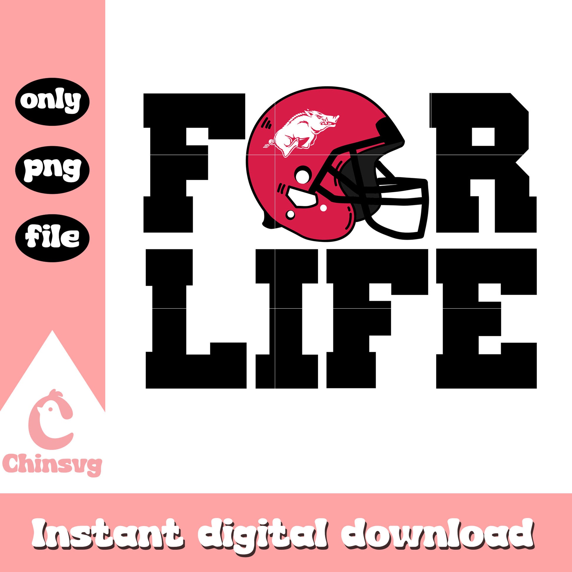 Arkansas Razorbacks for life  baseball helmet svg, arkansas razorbacks svg