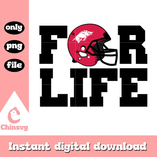 Arkansas Razorbacks for life  baseball helmet svg, arkansas razorbacks svg