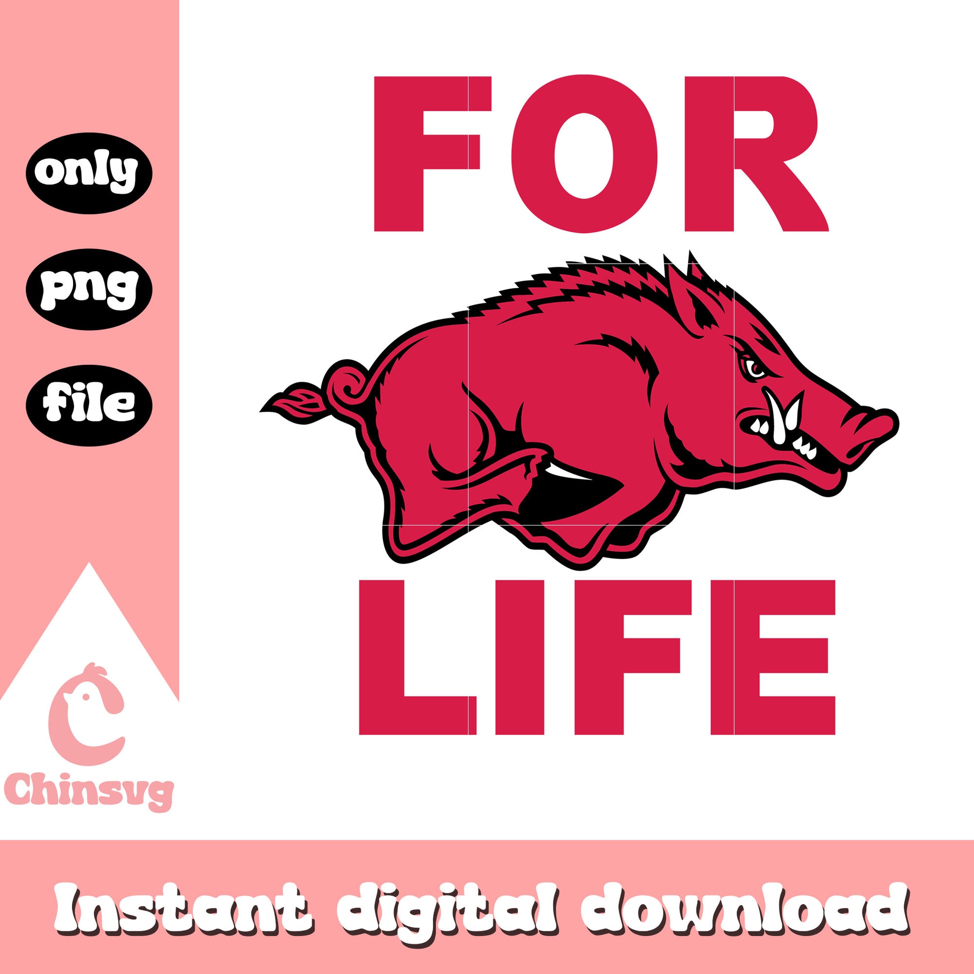 Arkansas razorbacks for life logo svg, arkansas razorback football svg