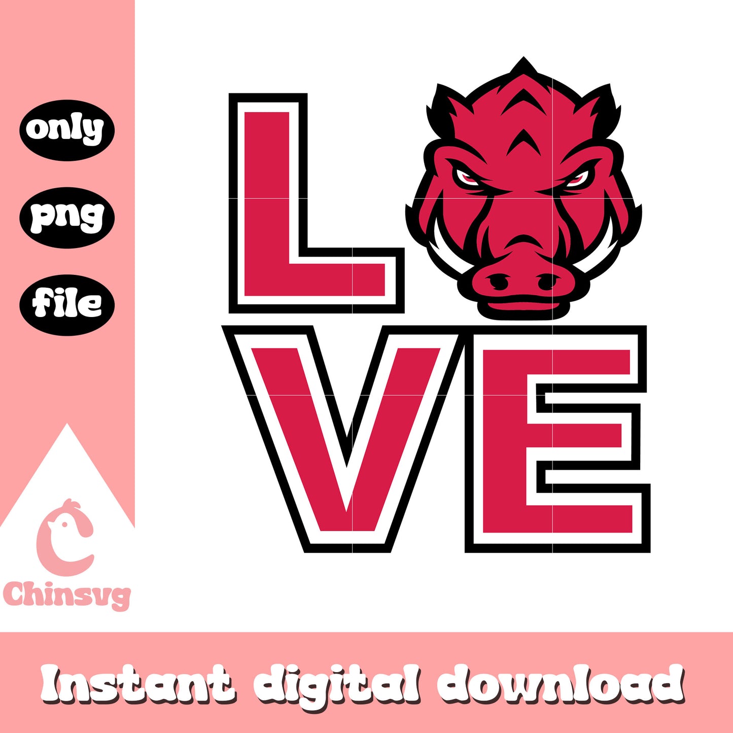 Arkansas razorbacks love logo svg, arkansas razorback svg