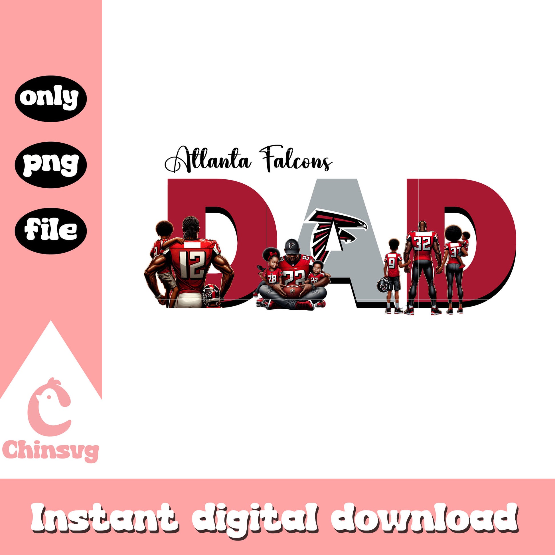 Atlanta Falcons dad club png, logo nfl football png