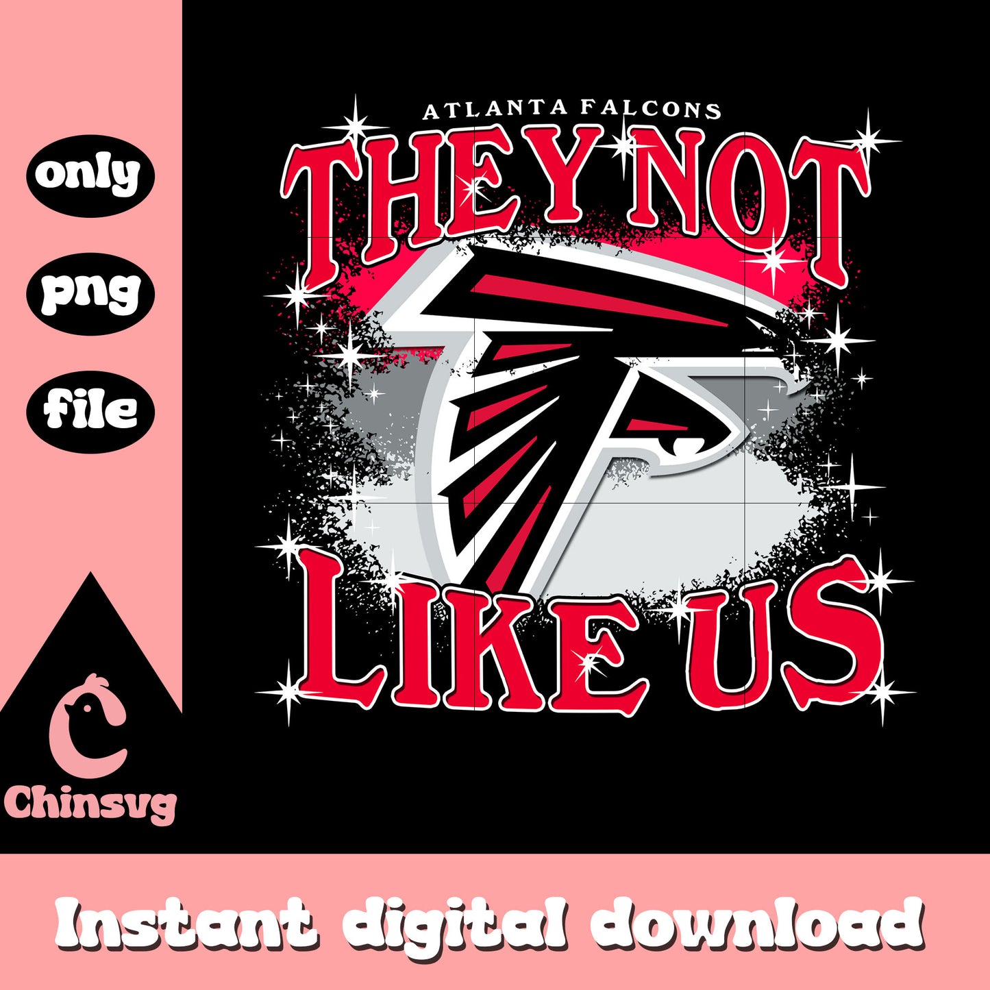 Atlanta Falcons logo they not like us png, nfl football png