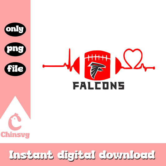 Atlanta falcons ball heartbeat svg, atlanta falcons logo images svg