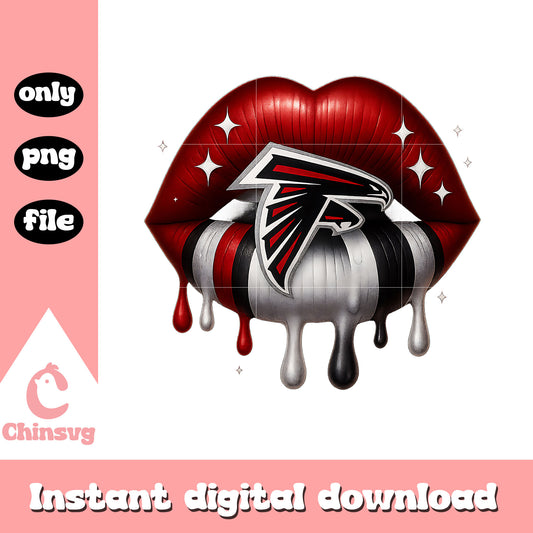 Atlanta falcons dripping lips png, atlanta falcons​ png, nfl football​ png