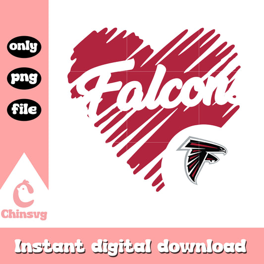 Atlanta falcons heart shaped football logo svg, atlanta falcons sticker svg