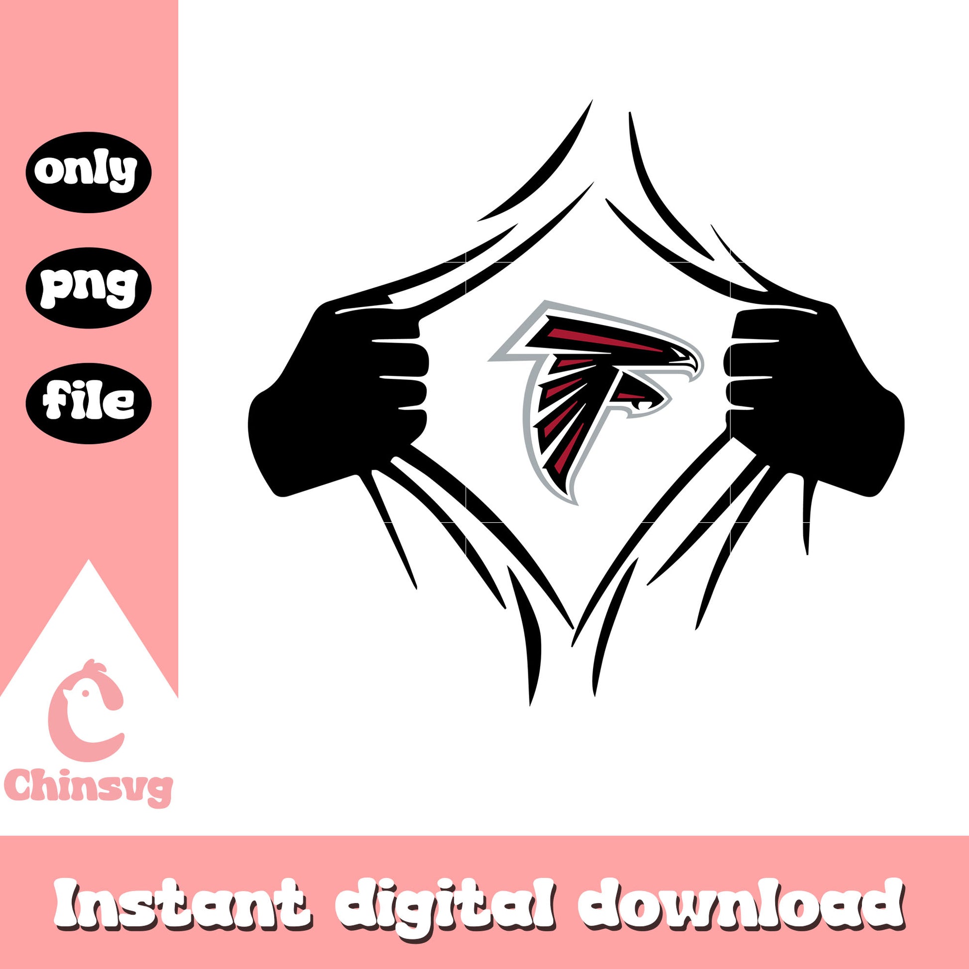 Atlanta falcons in my heart design svg, atlanta falcons logos svg