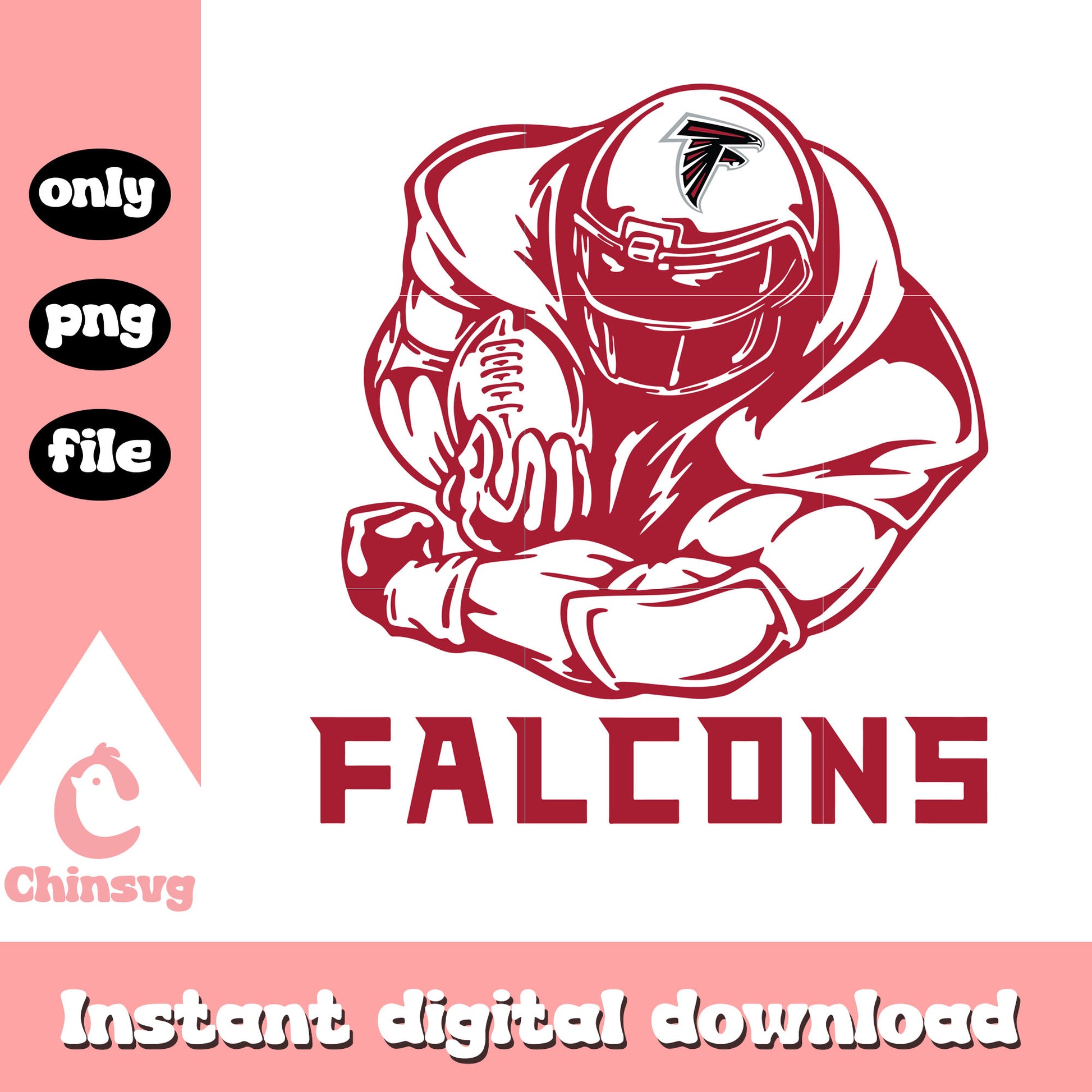 Atlanta falcons nfl football sticker svg, atlanta falcons team svg