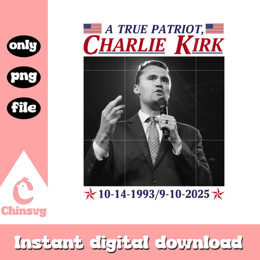 A true patriot charlie kirk black white photo png, charlie kirk tour png