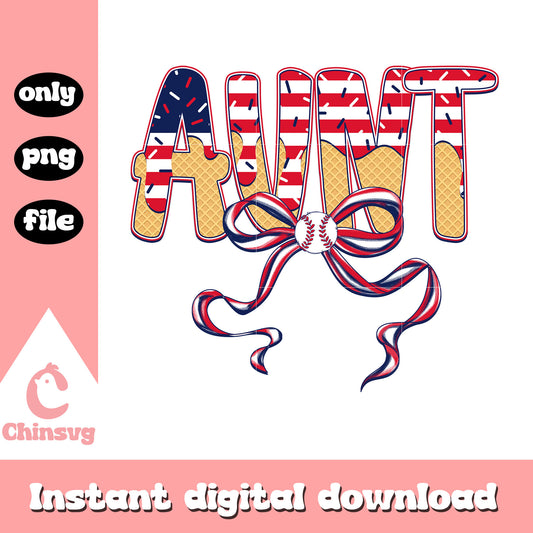 Aunt america freedom baseball png, aunt america bow png
