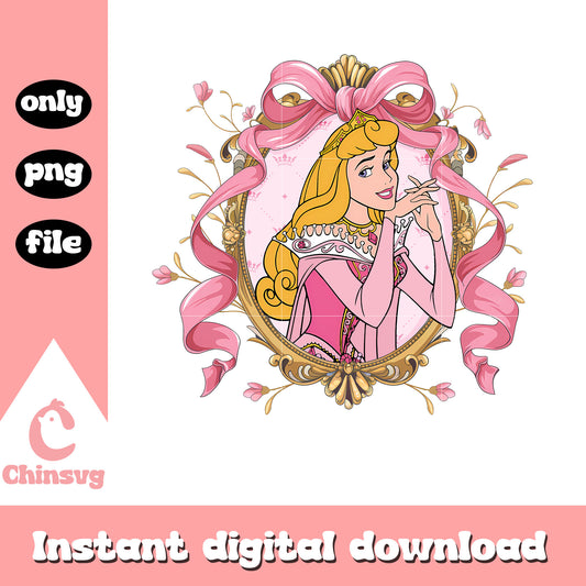 Aurora princess pink bow png, disney movies png, princess png