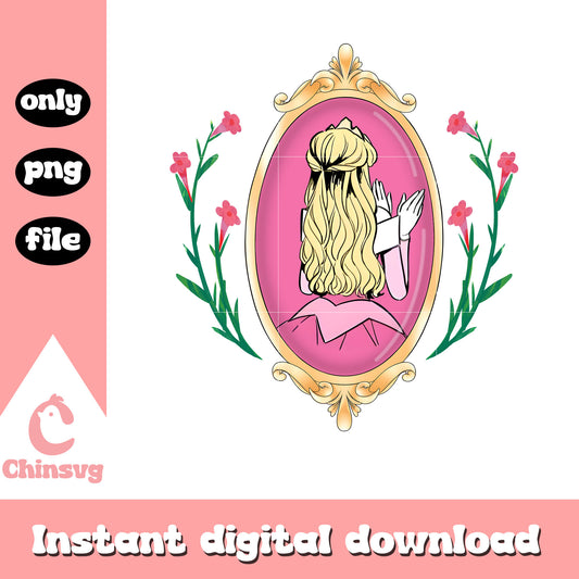 Aurora queen mirror design png, disney princess png, aurora png