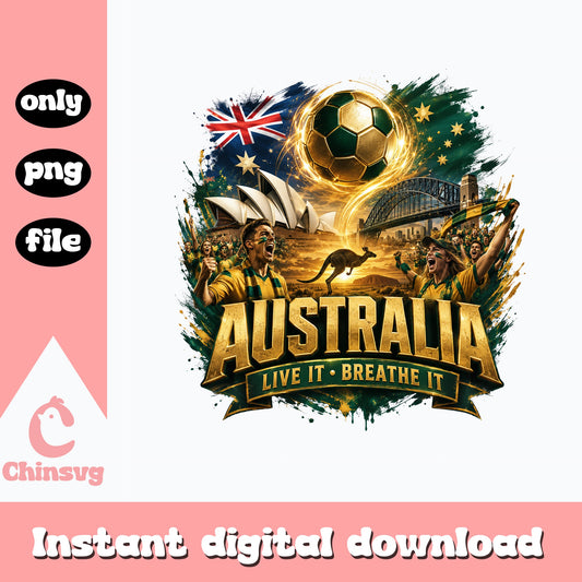 Australia Soccer PNG, Australia Football Fan Shirt PNG, Sports PNG