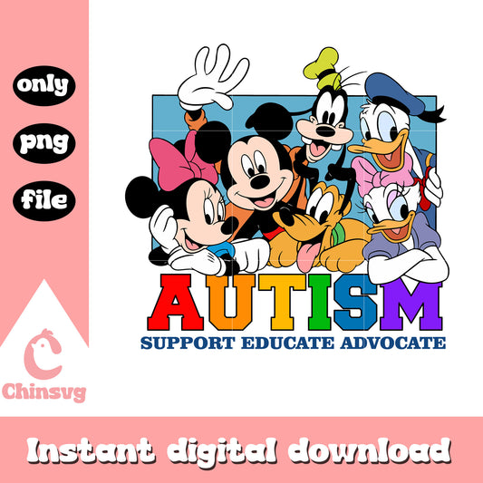 Autism accept adapt advocate png, mickey png, autism awareness png