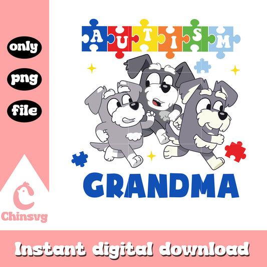 Autism grandma png, national autism awareness png, bluey cartoon png