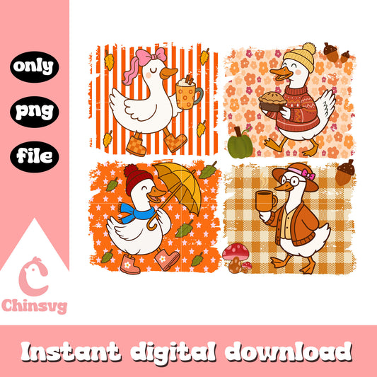 Autumn Geese coquette png, goose coquette autumn vibe png