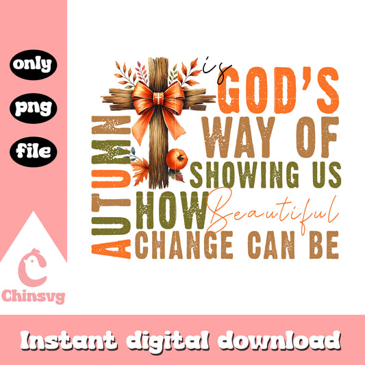 Autumn god's way cross drawing design png, autumn season png