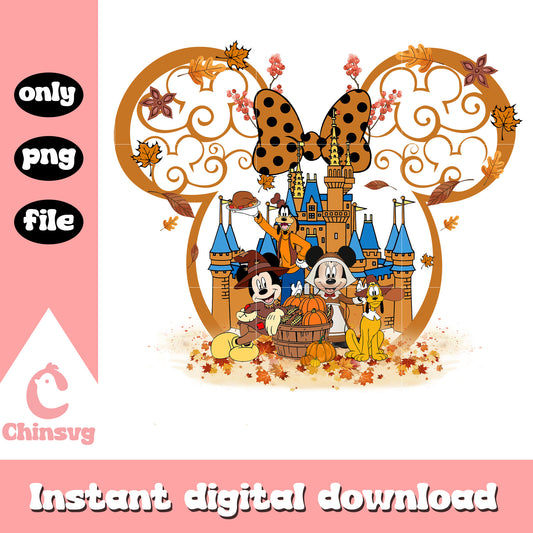 Autumn vibes disney characters minnie ear png, characters disney png
