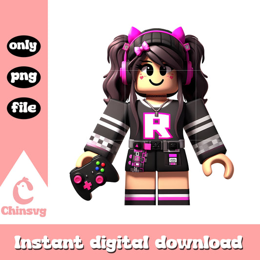 Avatar of roblox game png, female  style png, roblox png