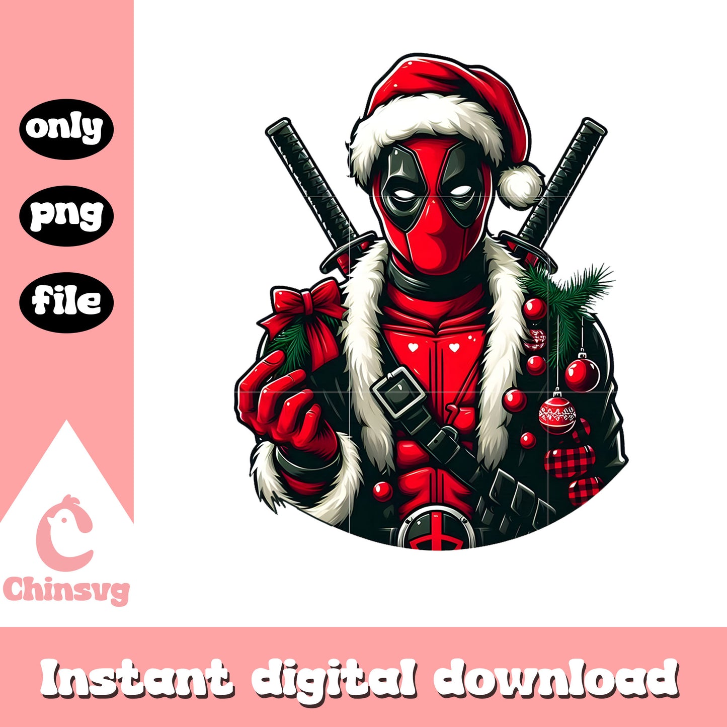 Avengers deadpool on christmas day png, a christmas story png