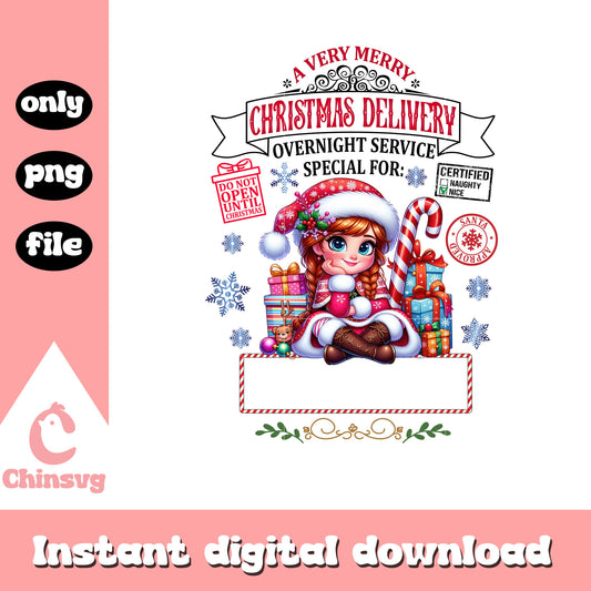 A very merry christmas delivery png, anna princess png