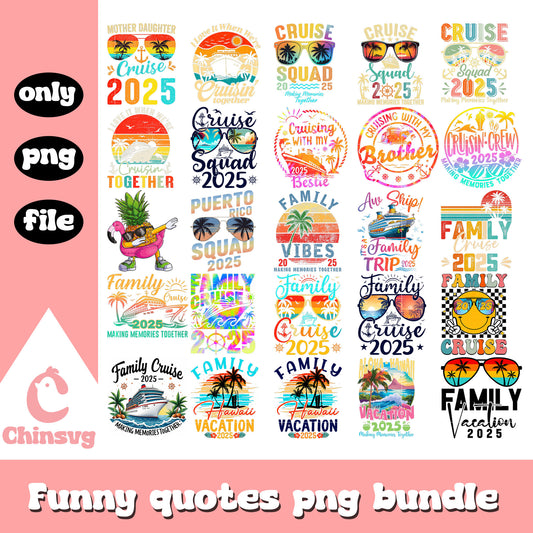 Aw ship family trip bundle png, family vacation png, trip png