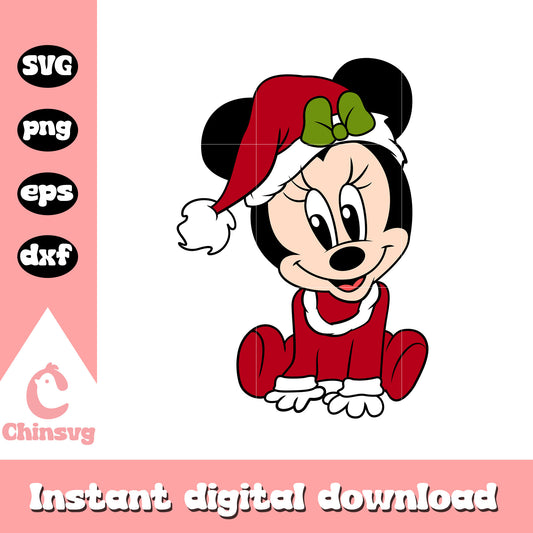 Baby minnie mouse christmas svg, disney baby minnie mouse​ svg
