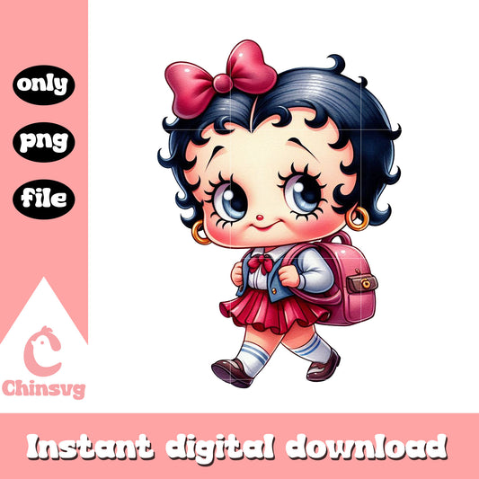 Baby betty boop back to school png, school shooting png
