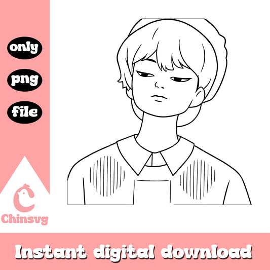 Baby character outline design png, baby saja boys png