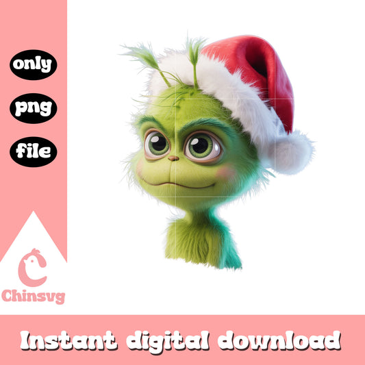 Baby cute grinch face happy christmas png, christmas cute pics png