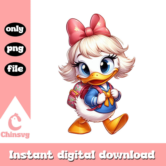 Baby daisy duck go to school png, walt disney school png