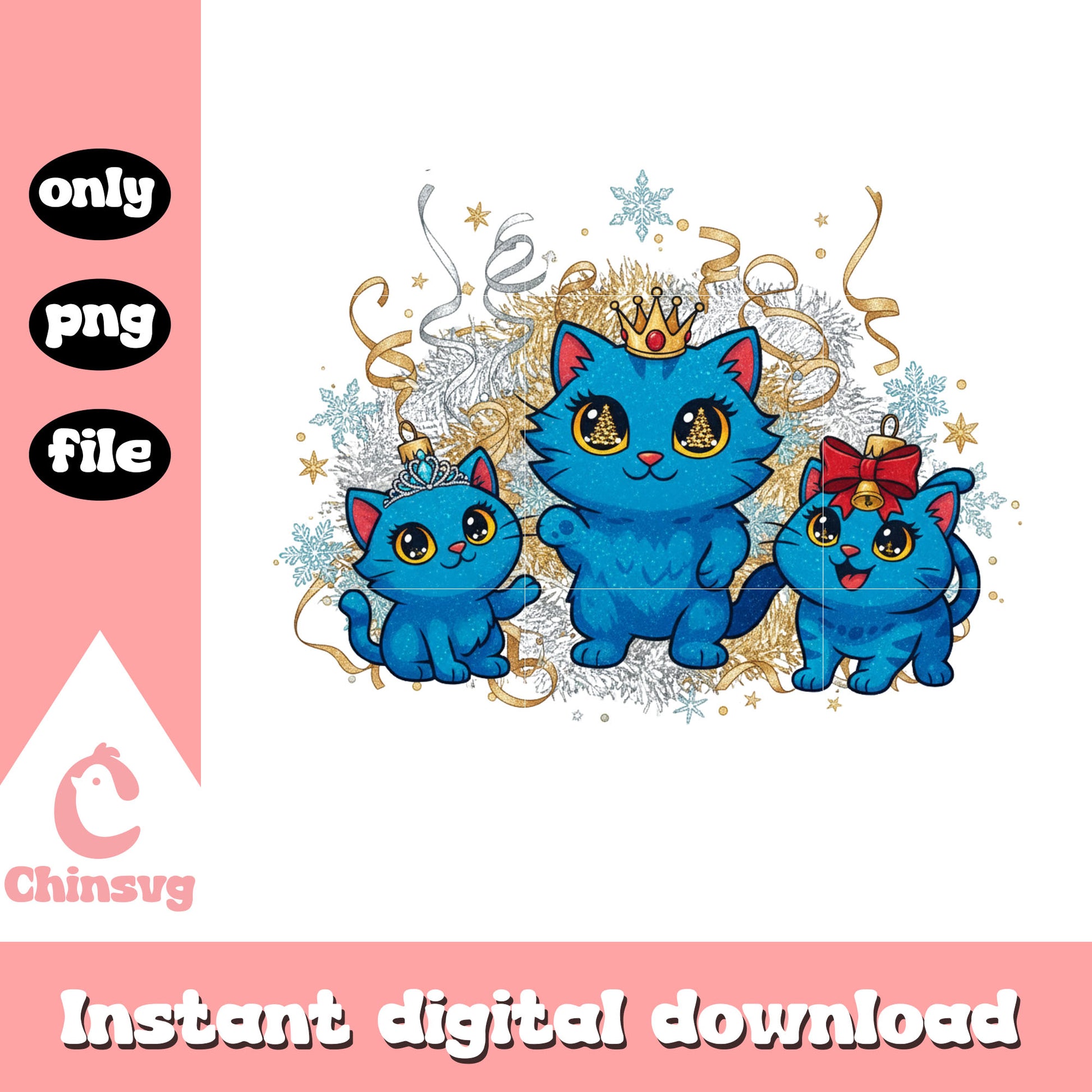 Baby derpy tiger christmas decorations png, christmas decor png