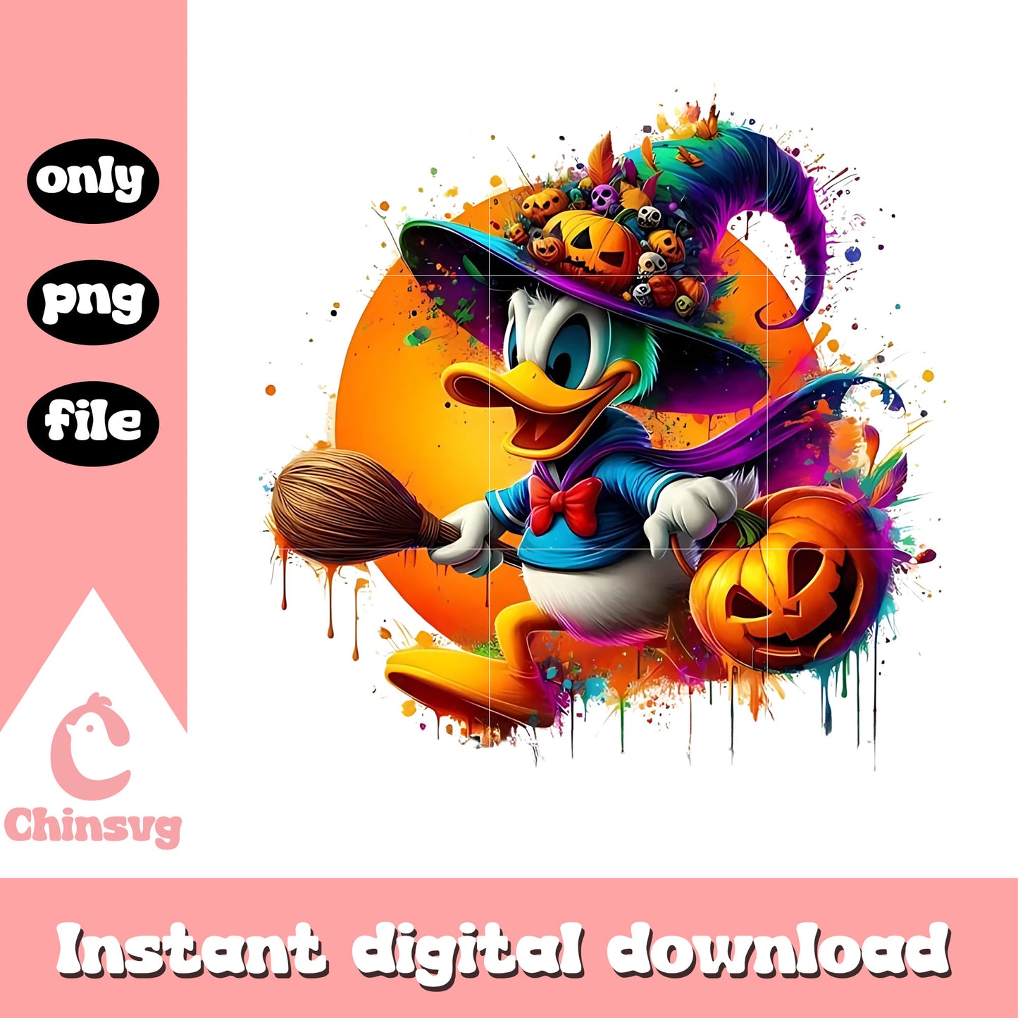 Baby donald witch and moon png, how many days until halloween png