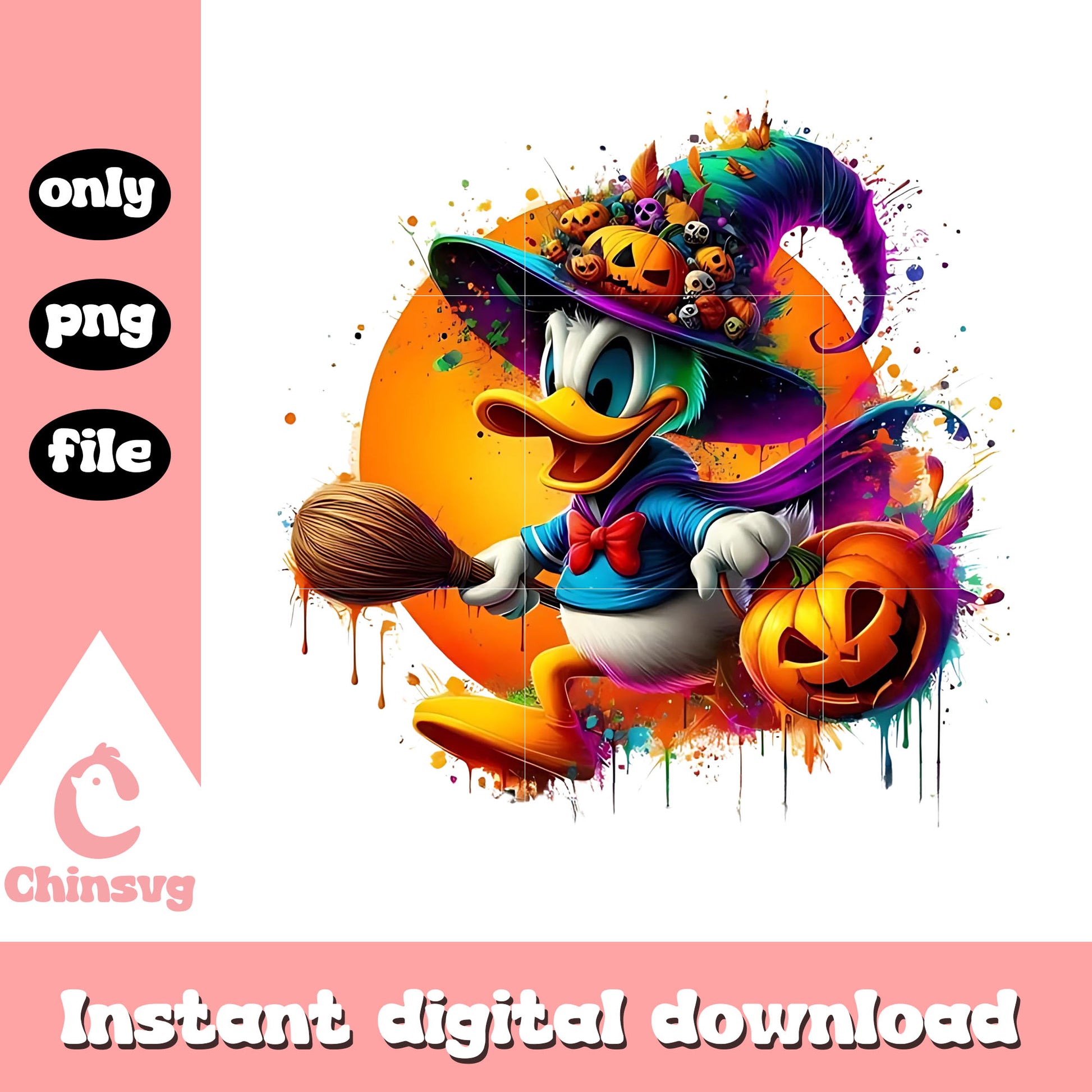 Baby donald witch and moon png, how many days until halloween png