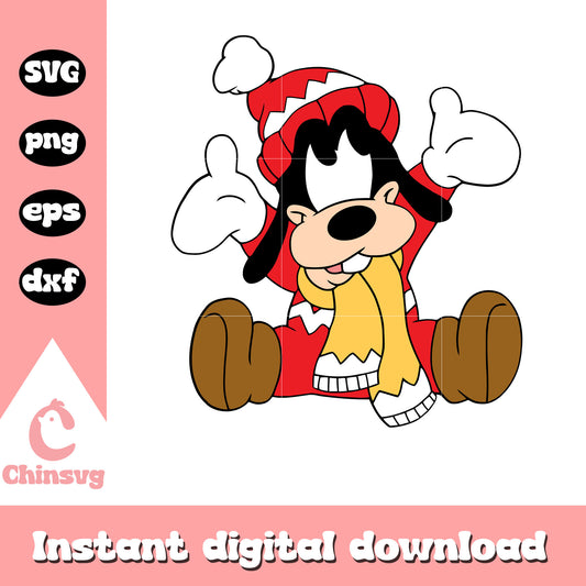 Baby goofy at christmas svg, goofy merry christmas​ svg
