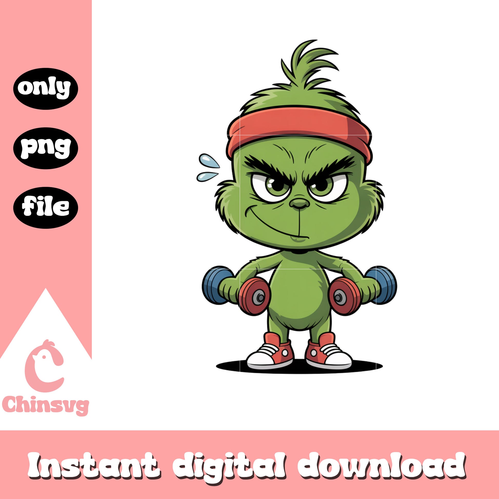 Baby grinch working out png, how the grinch stole christmas png