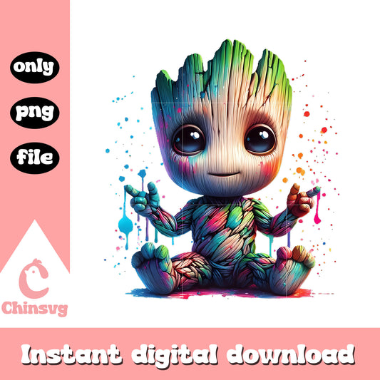 Baby groot avengers member design png, the marvels png