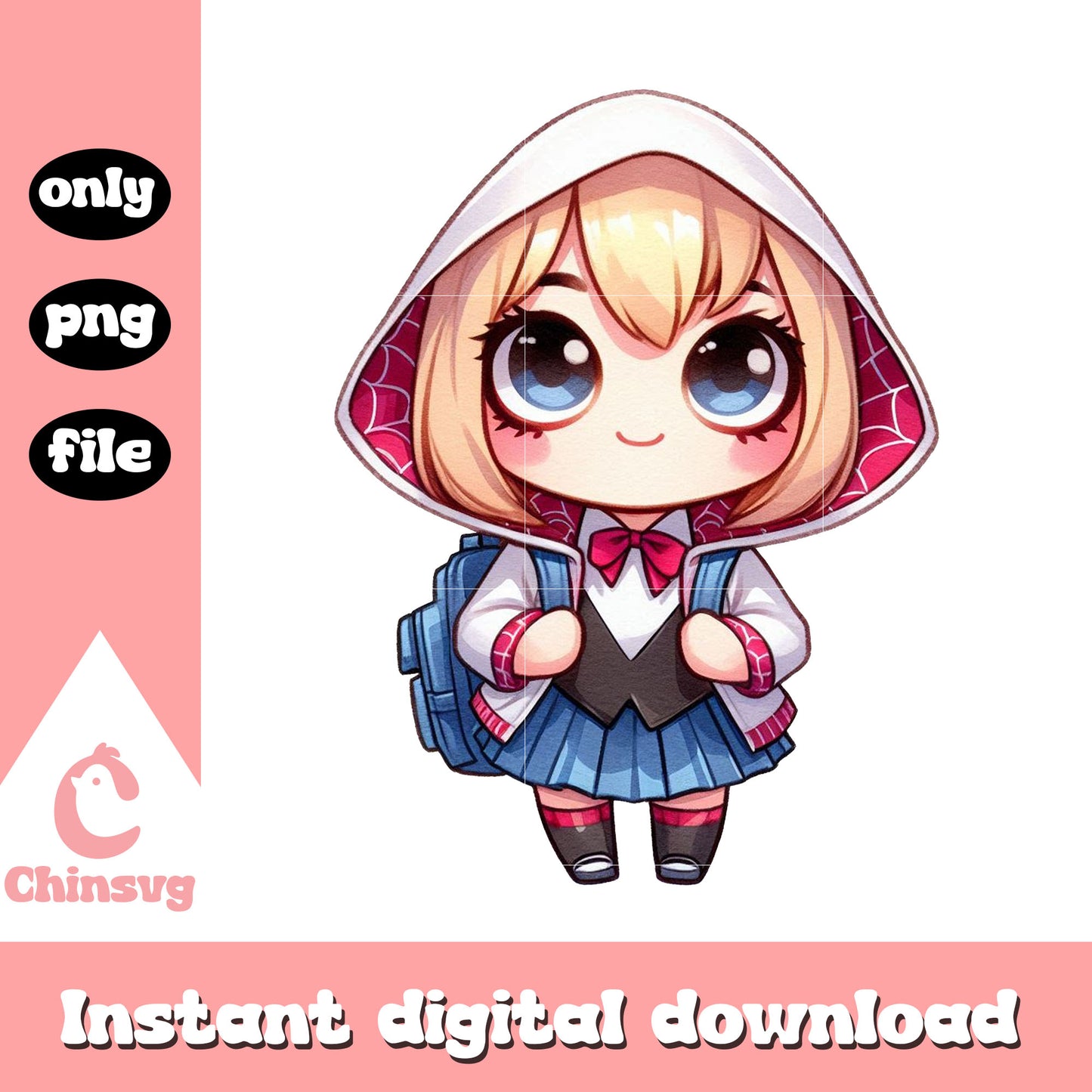 Baby gwen stacy spider girl back to school png, cartoon school png